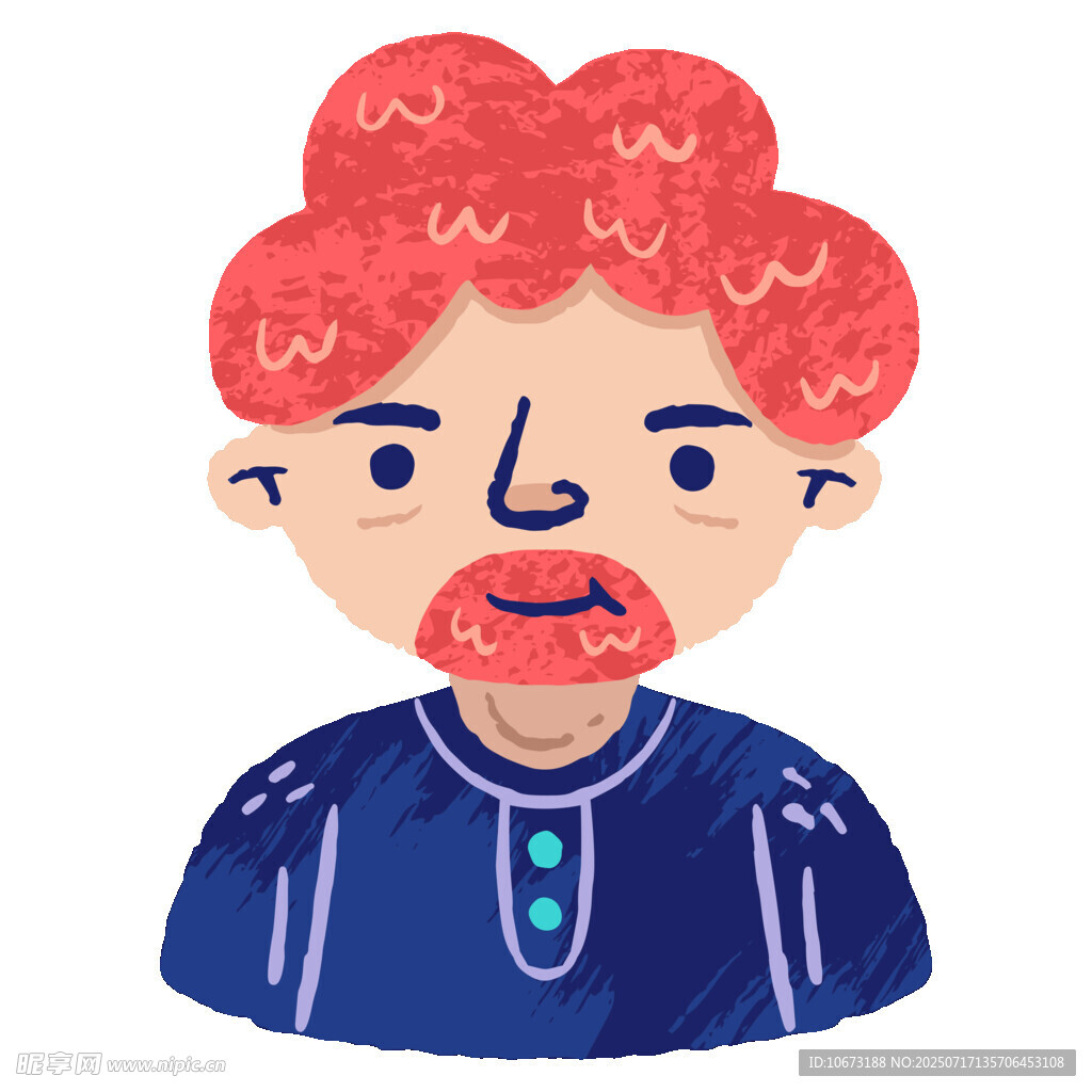 红发男孩卡通形象