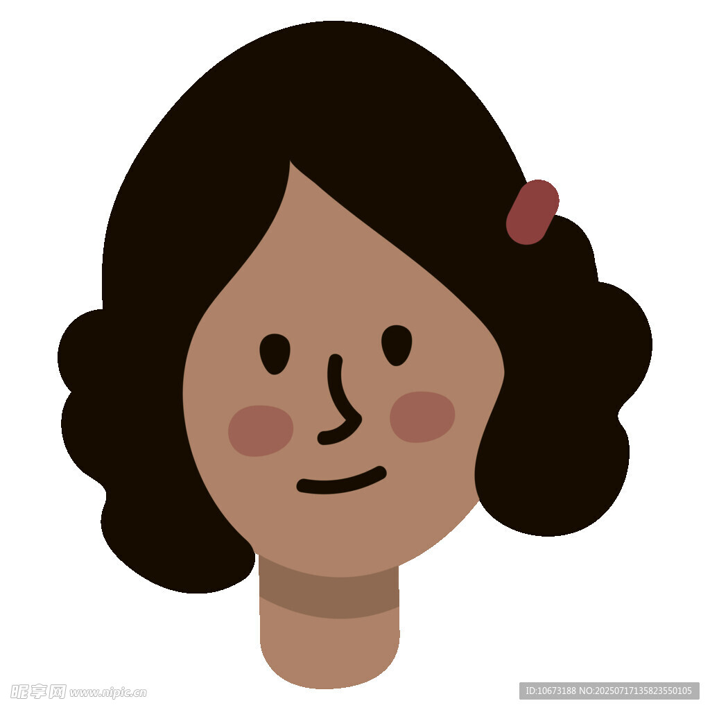 微笑卷发女孩头像