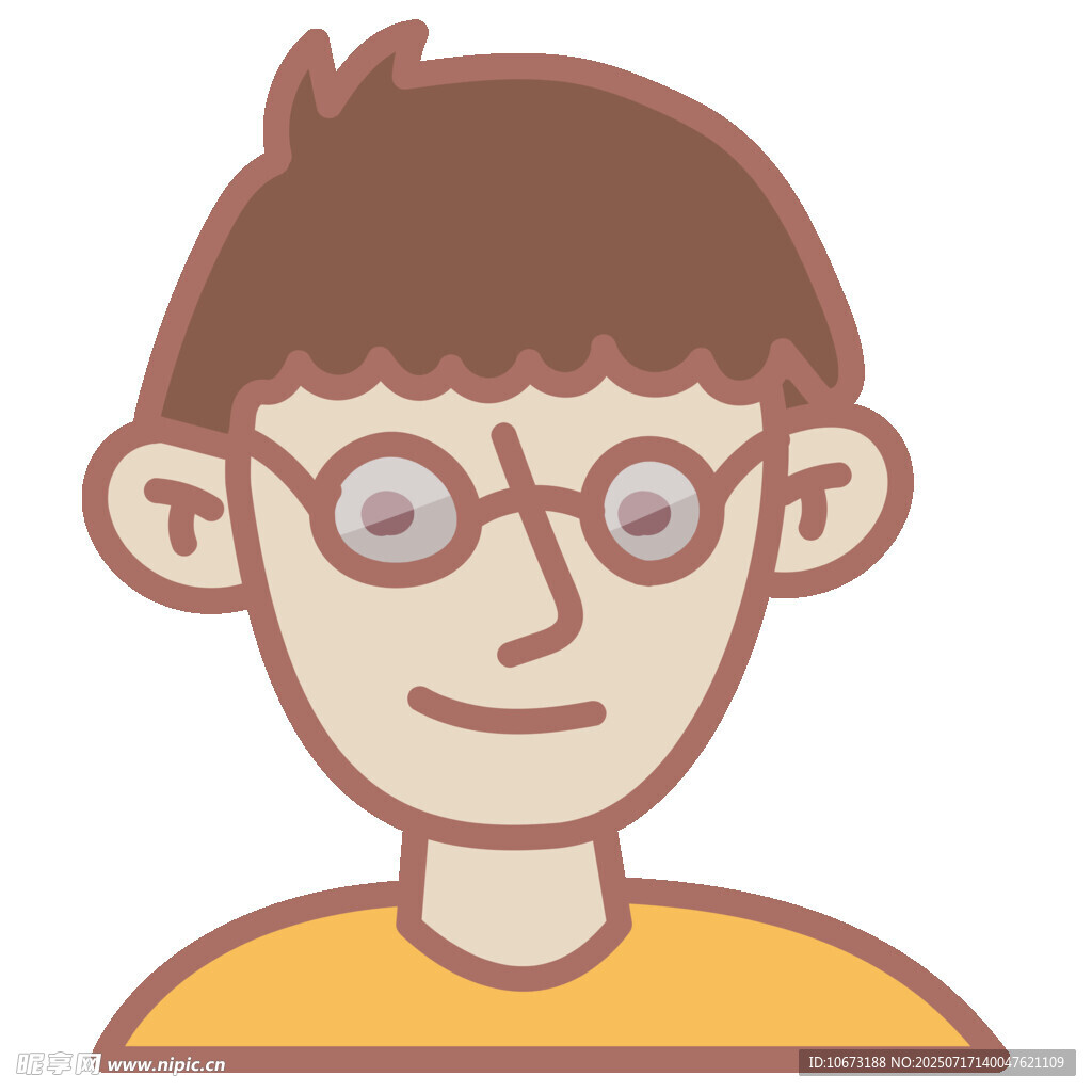 戴眼镜的卡通男孩形象