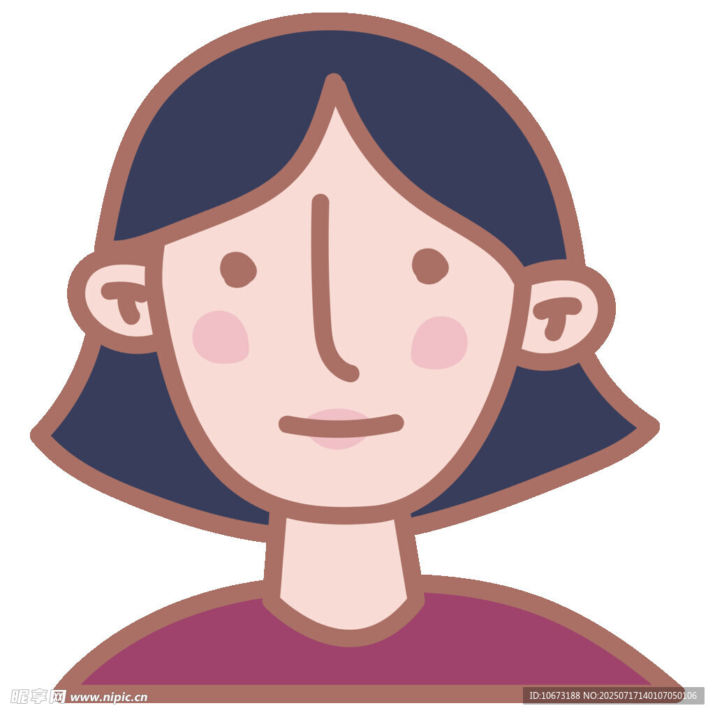 短发微笑女性头像