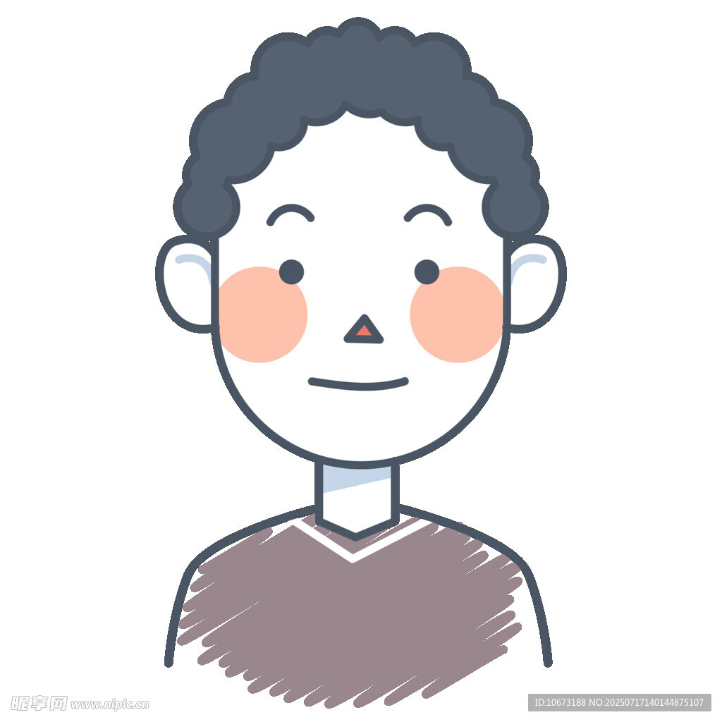 卡通风格微笑男子头像