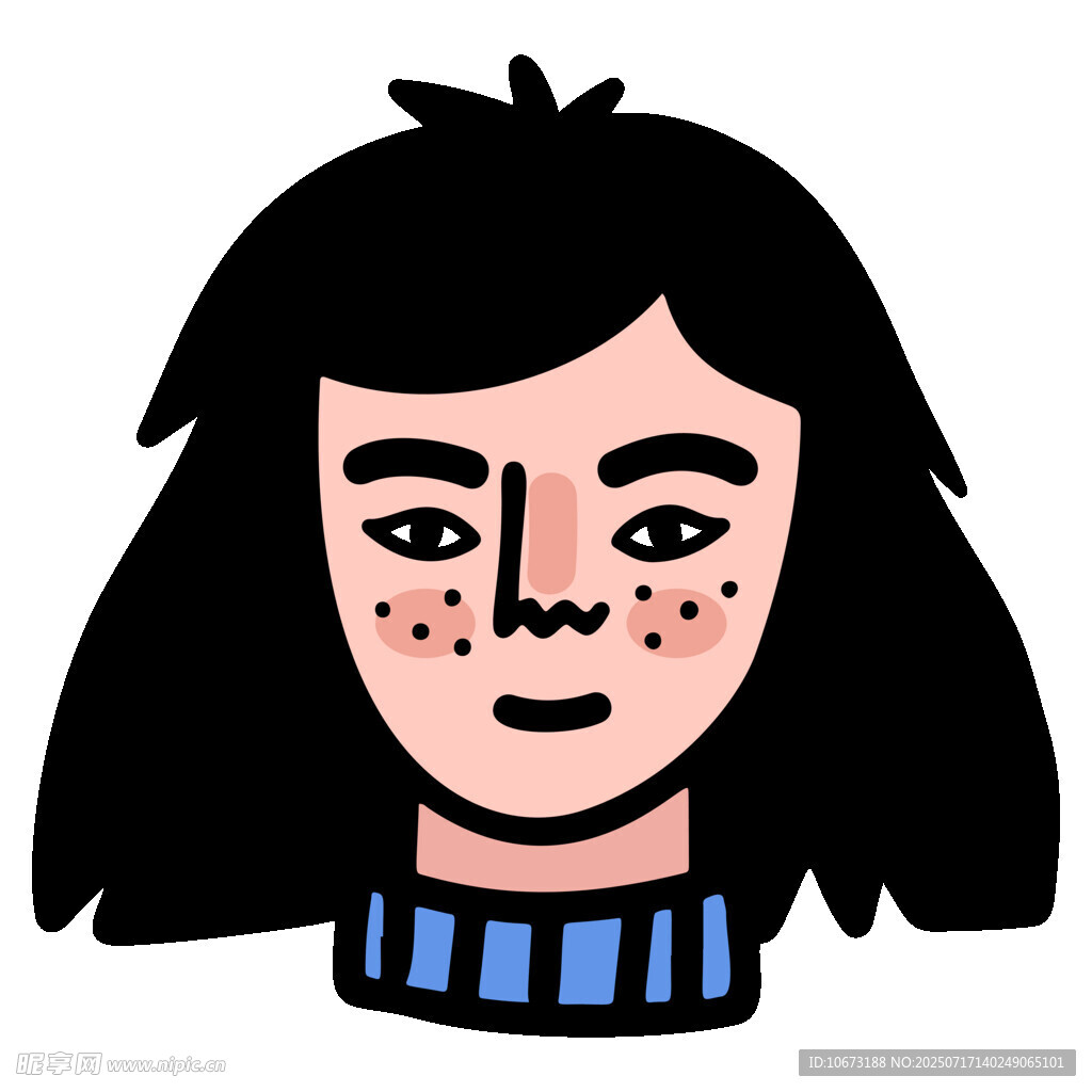 卡通风格女孩头像