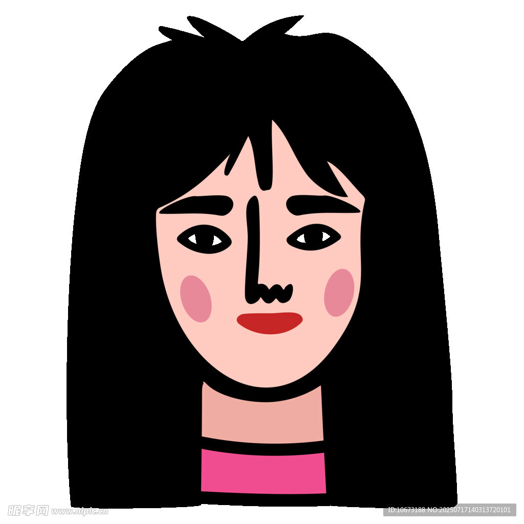 简约风格女性头像插画