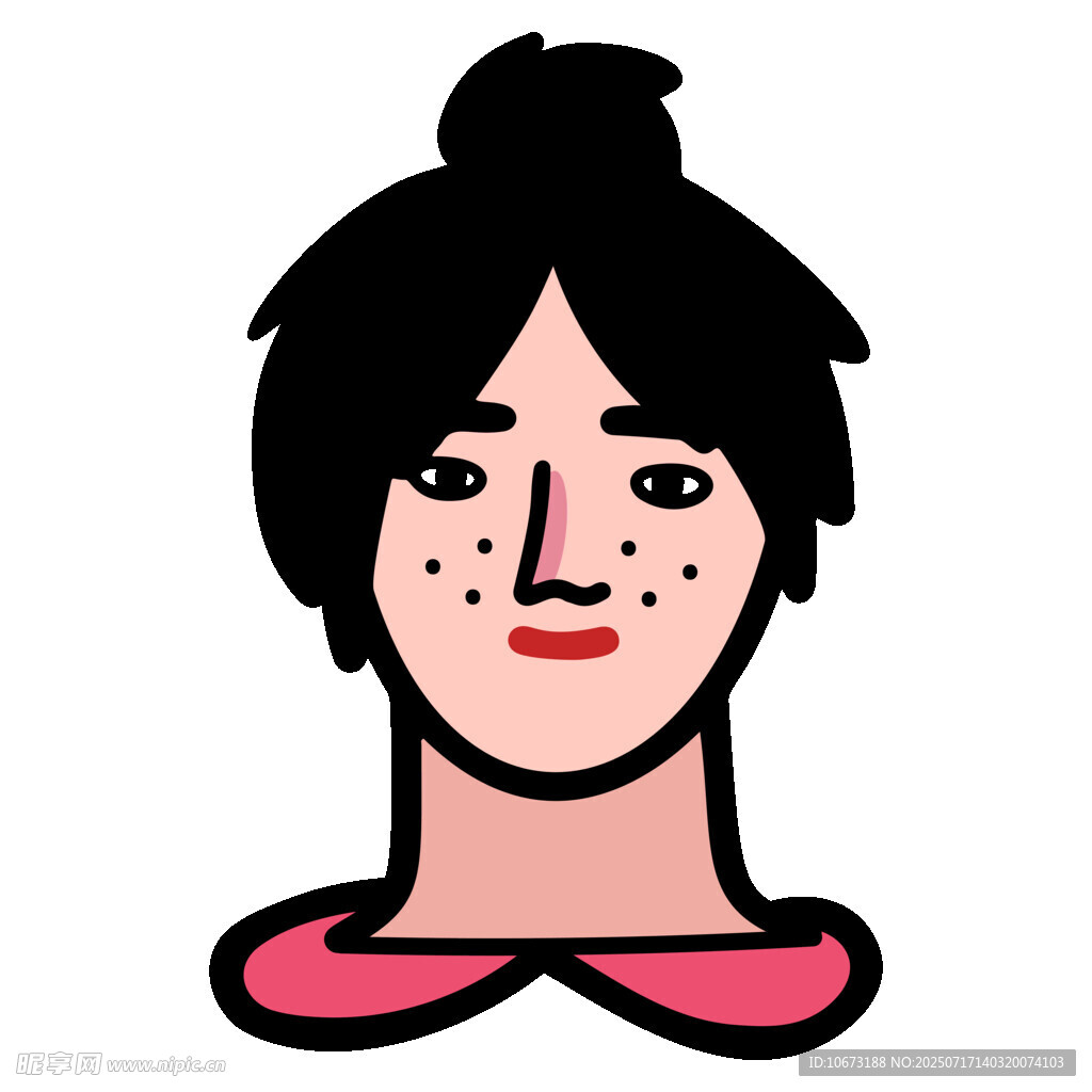 卡通风格女性头像