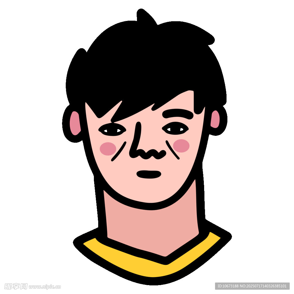卡通风格男子头像