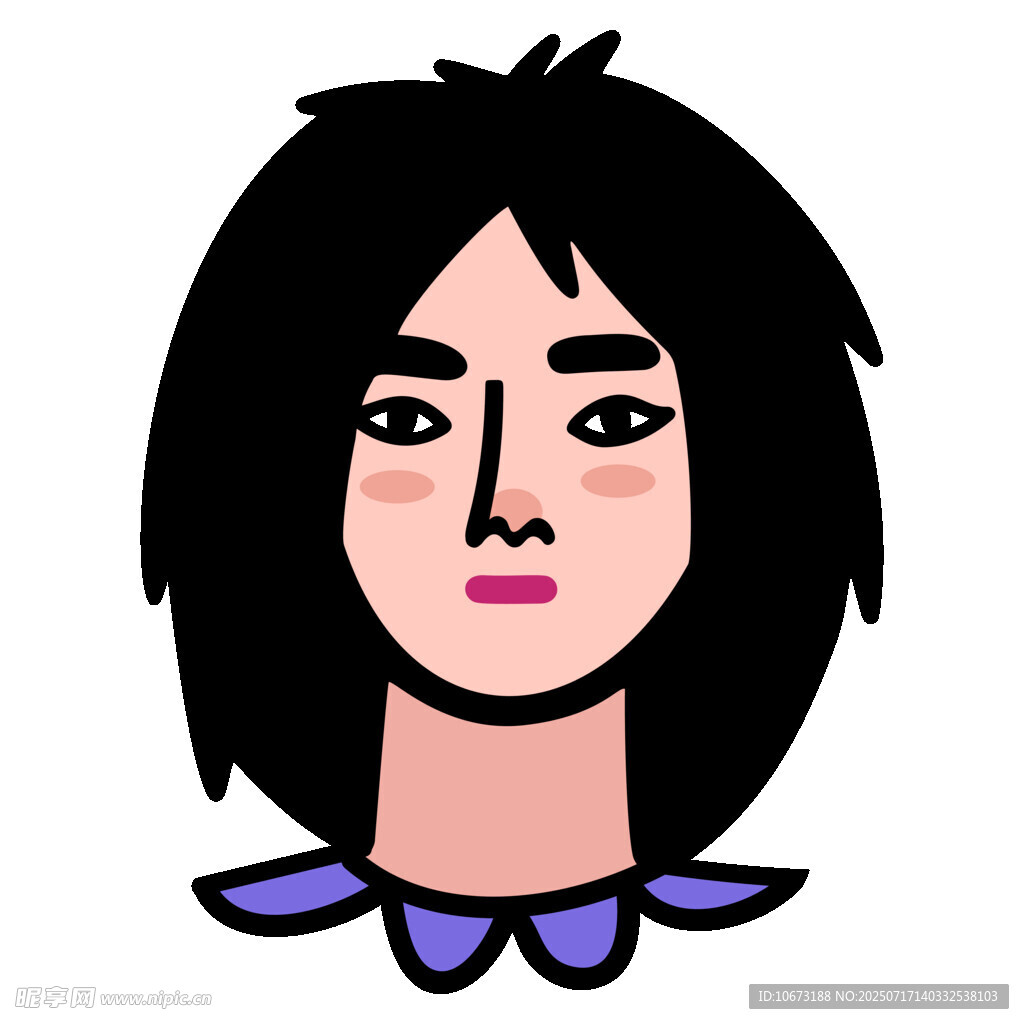 卡通风格女性头像