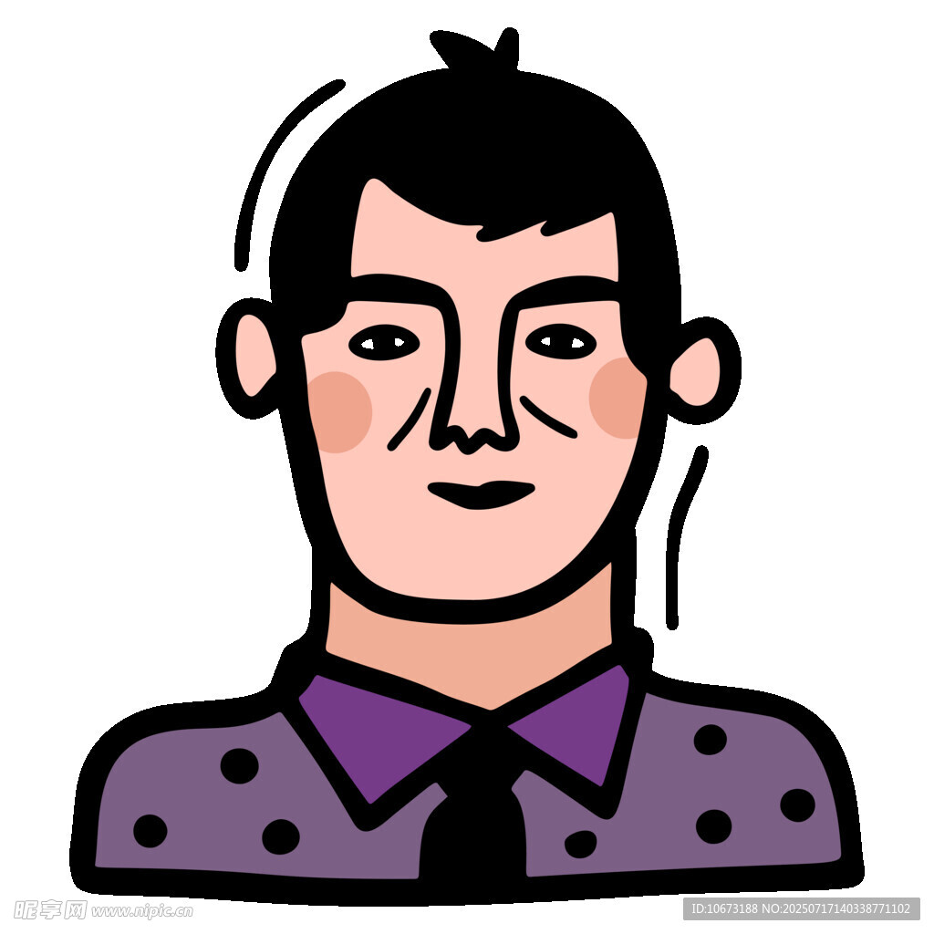 卡通风格男士头像