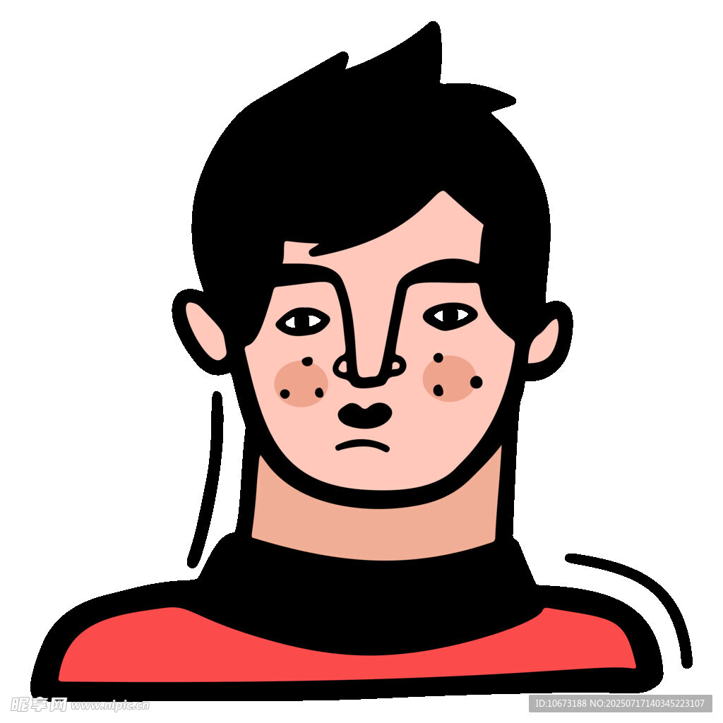 有雀斑的红衣男子头像