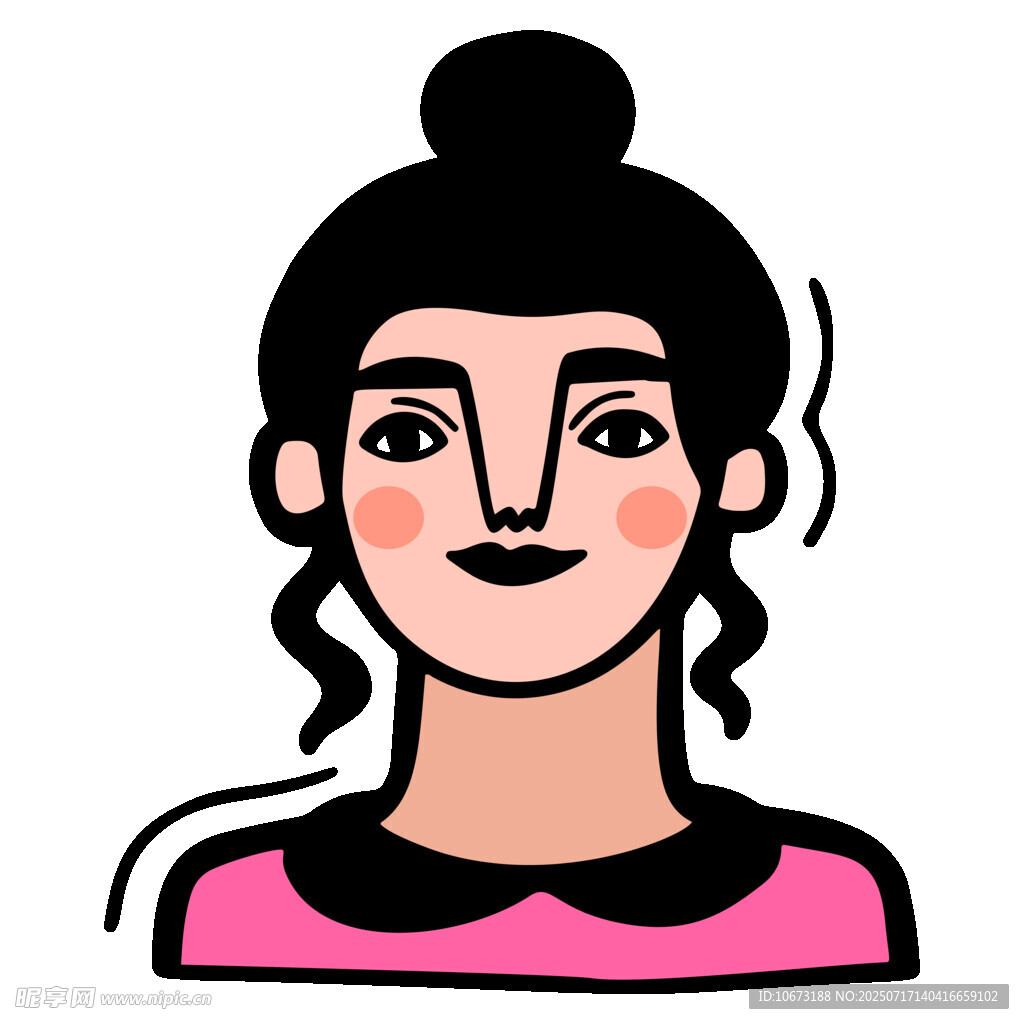 卡通风格的女性头像