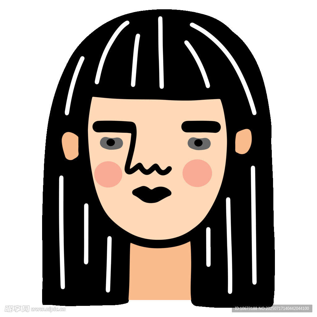 简约风格长发女性头像