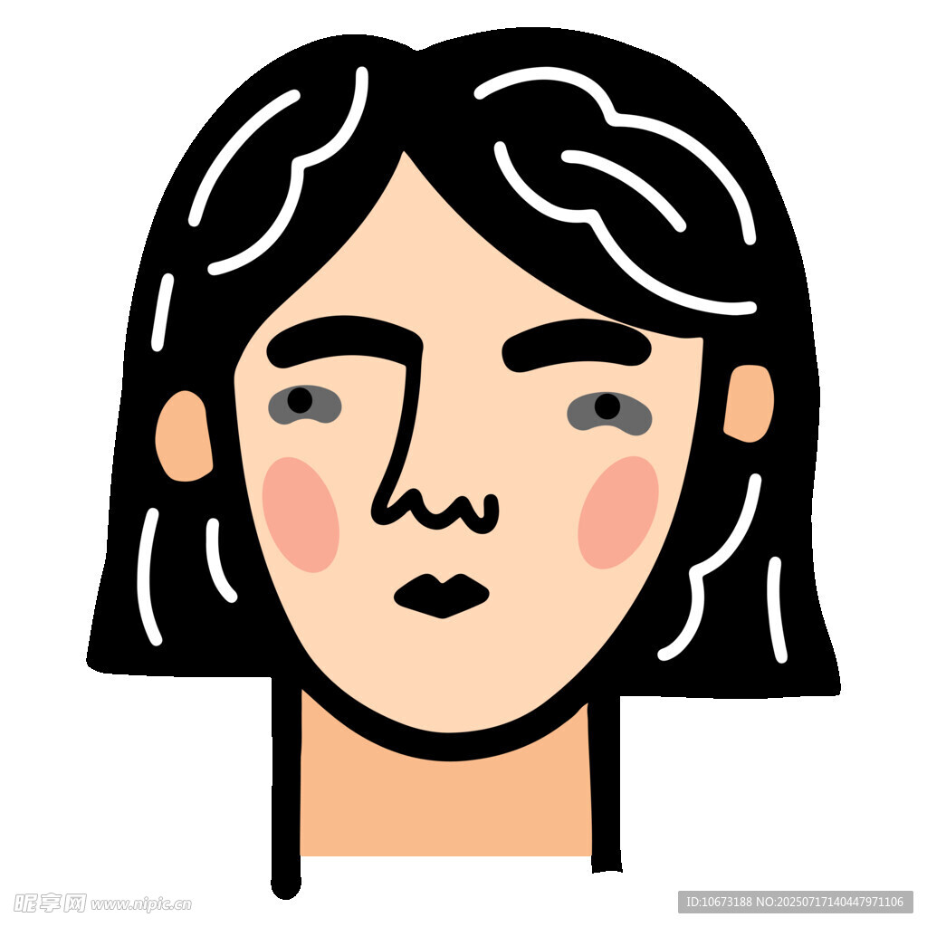 简约风格女性头像插画