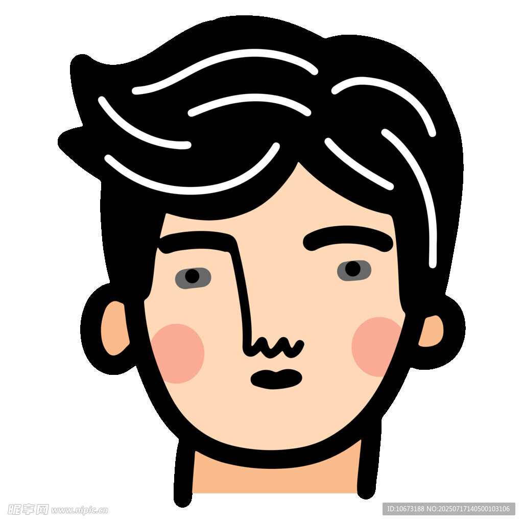 卡通风格男性头像