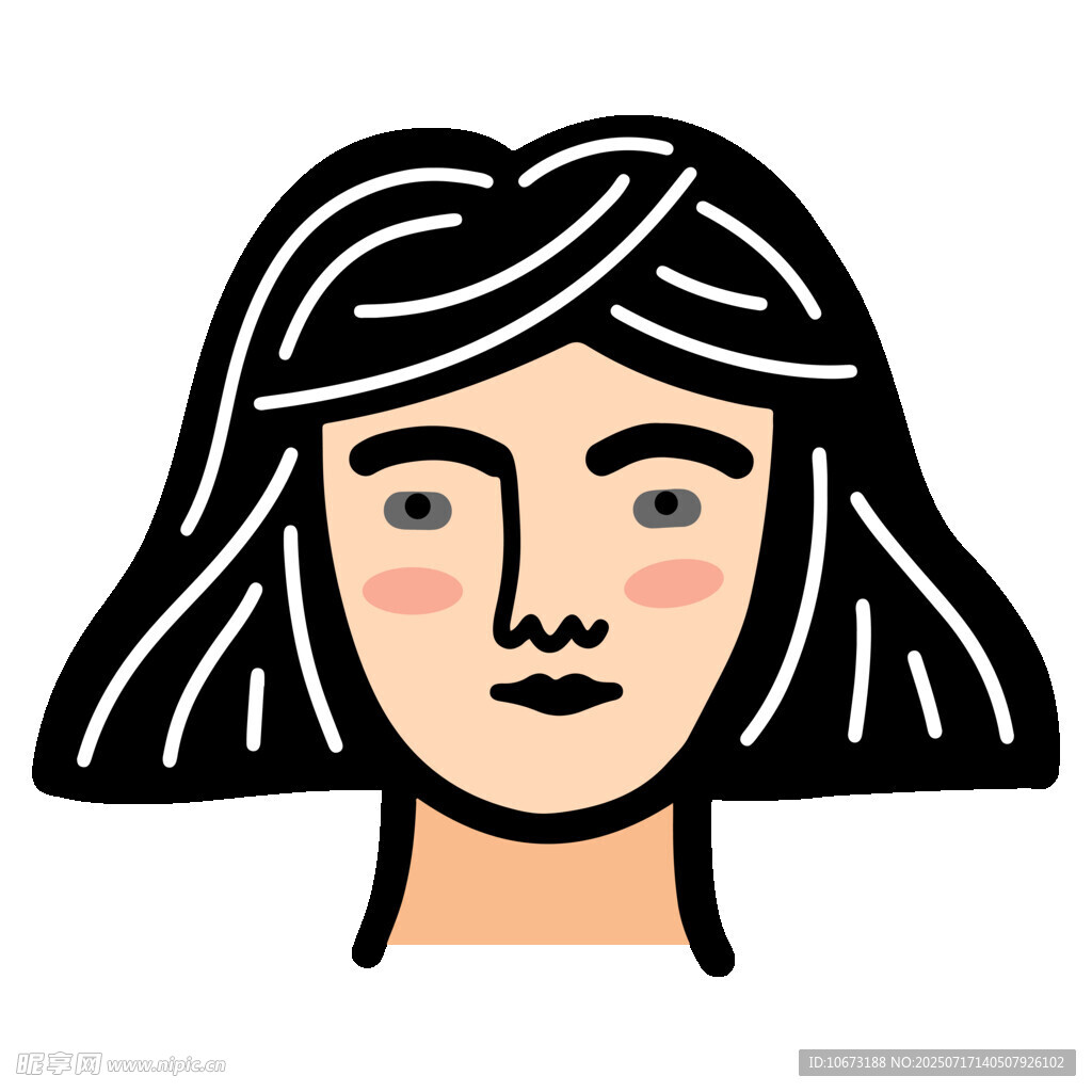 简约风格女性头像插画