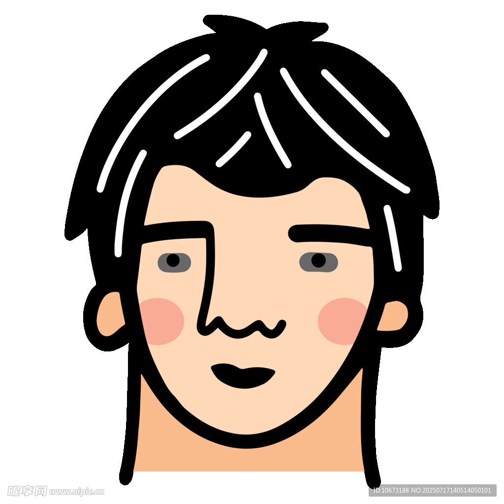 卡通风格男性头像