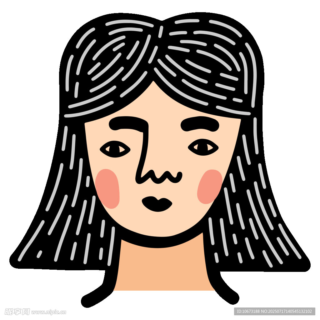 简约风格女性头像插画