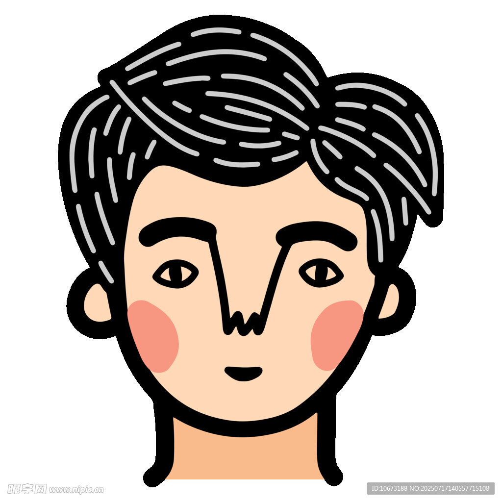 卡通风格男性头像
