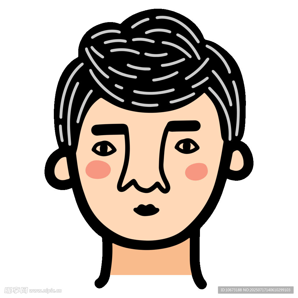 卡通风格男性头像