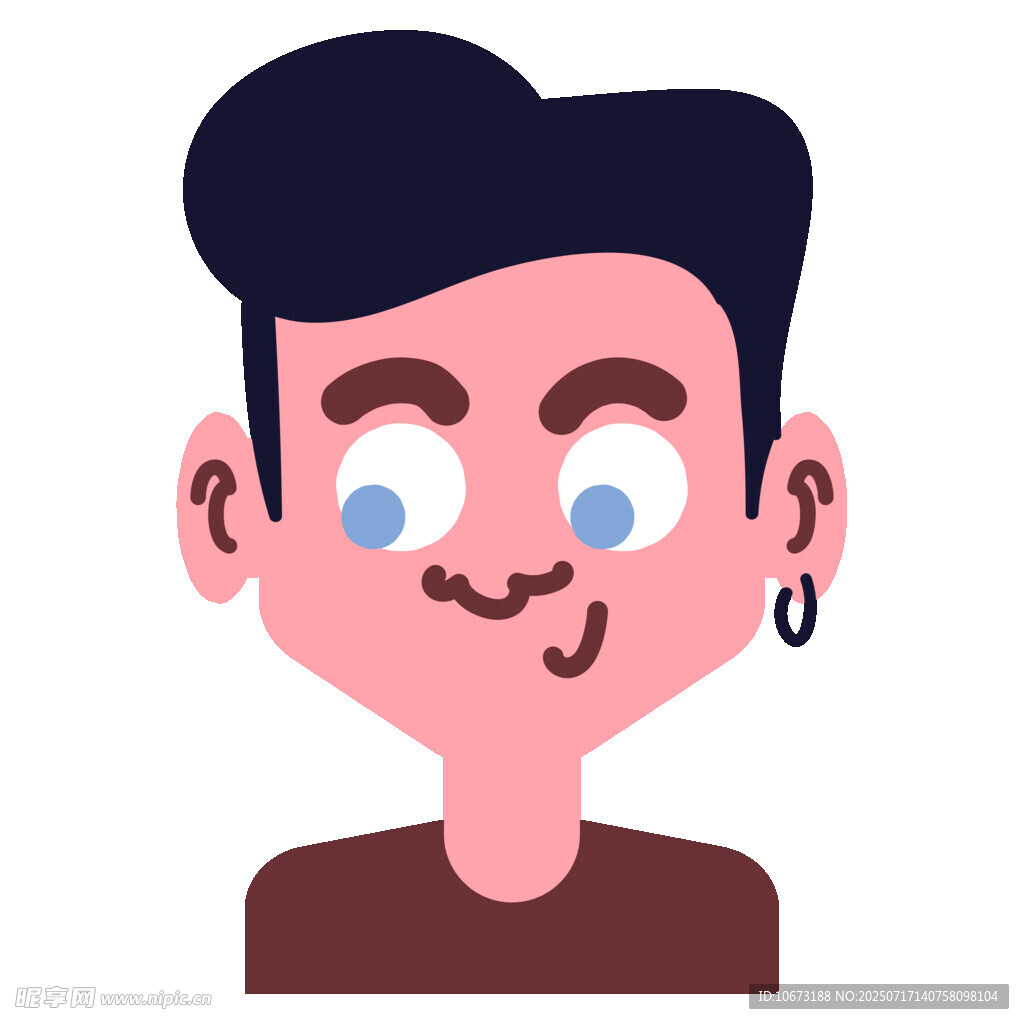 俏皮表情的卡通男子形象