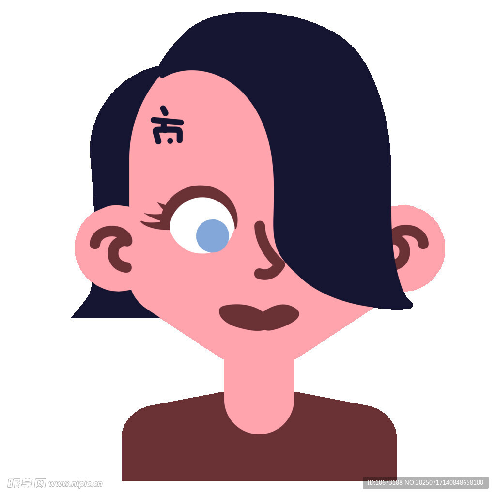 俏皮短发女孩头像