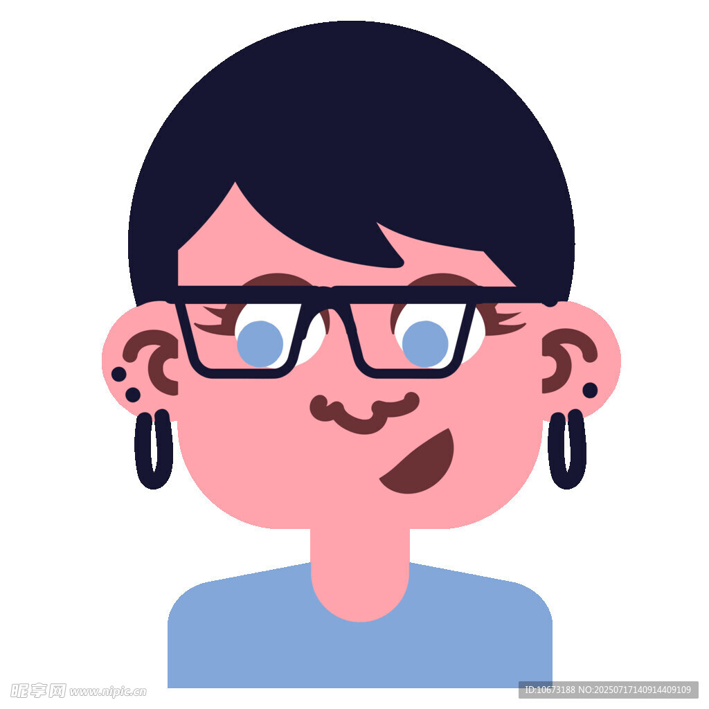 戴眼镜的俏皮短发女性
