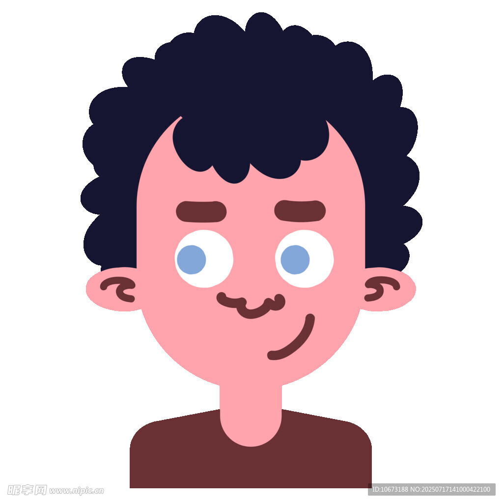 微笑卷发男孩头像