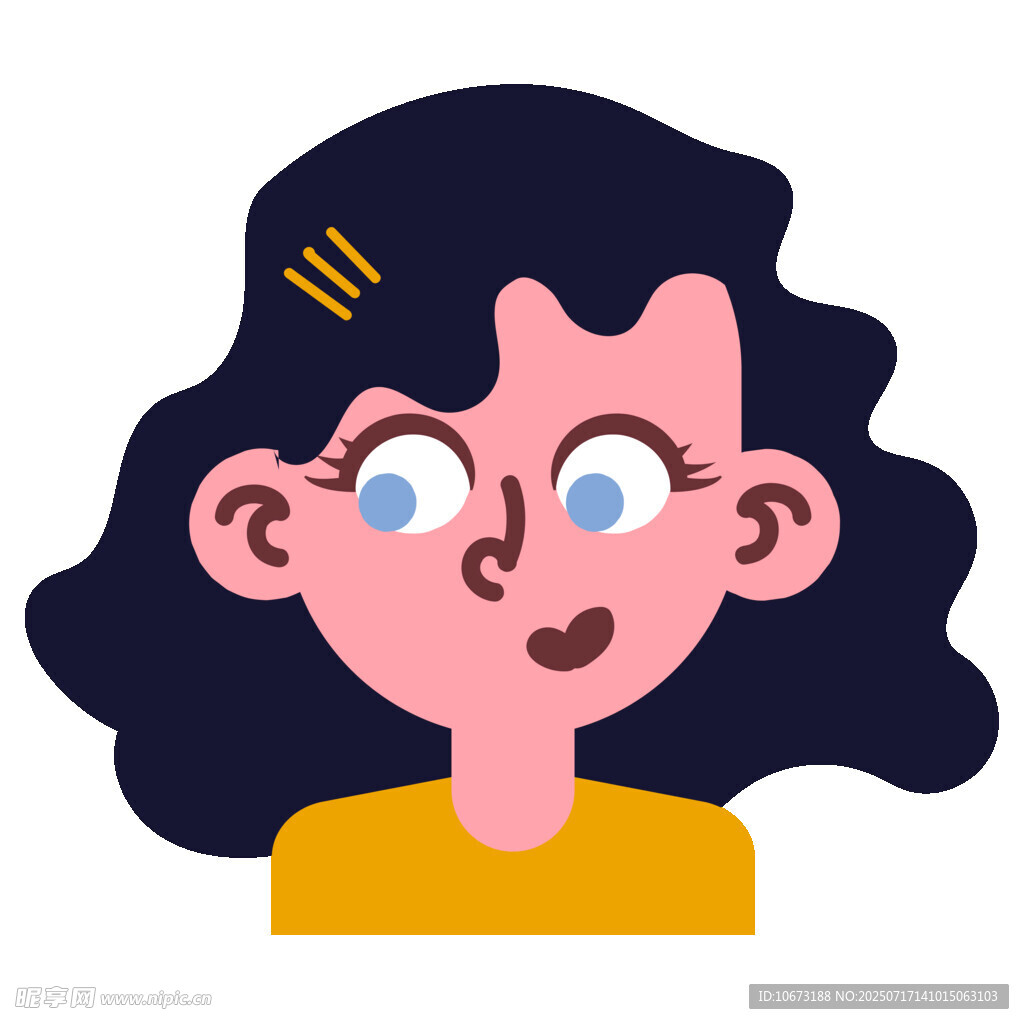 俏皮卷发女孩头像
