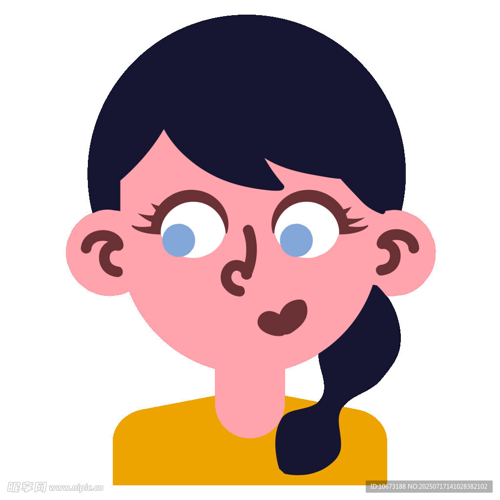 俏皮扎辫女孩头像