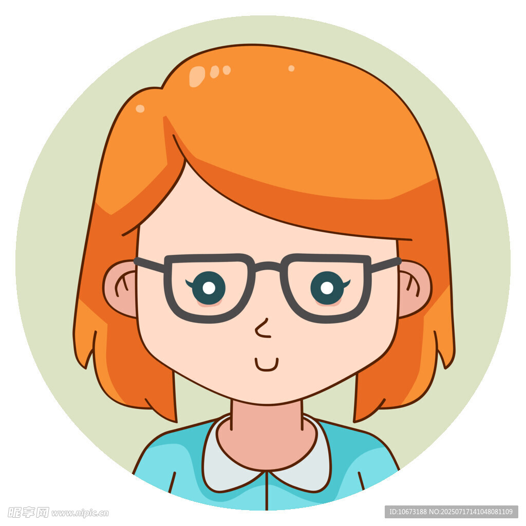 戴眼镜的红发女孩头像