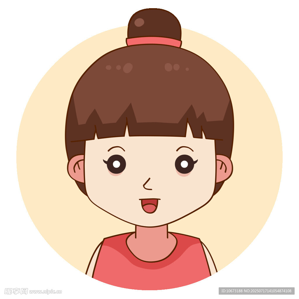 扎丸子头的红衣女孩