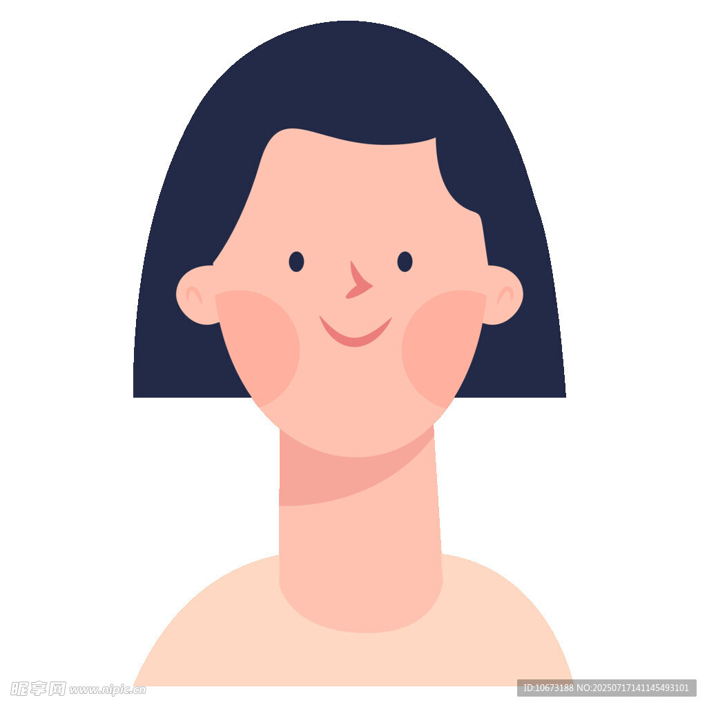 微笑短发女性头像
