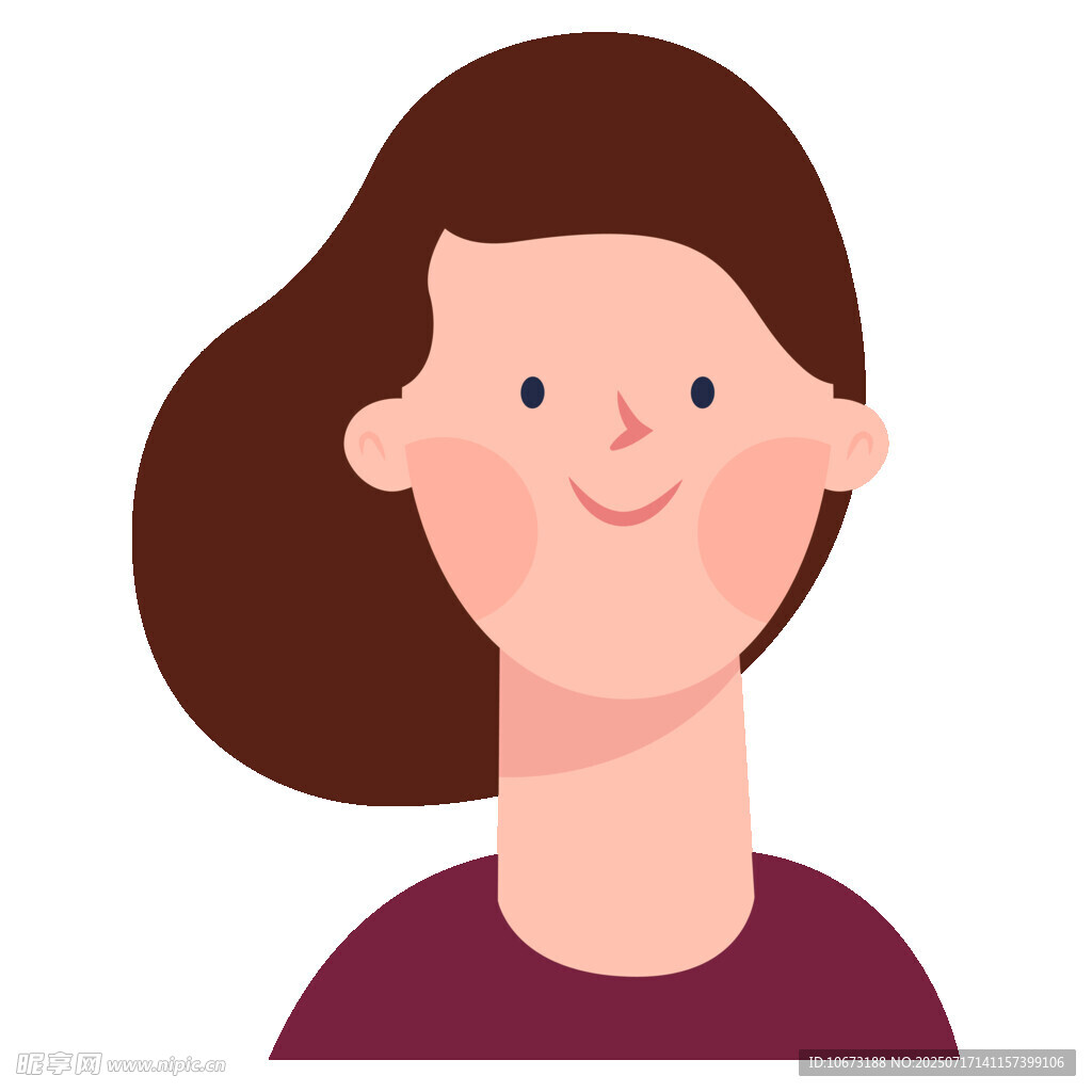 微笑的短发女性头像