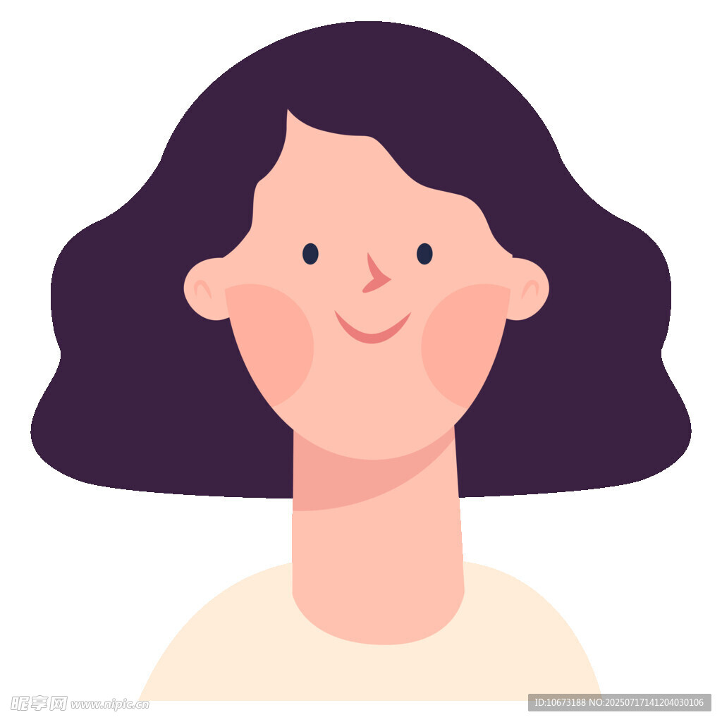 微笑女性头像插画