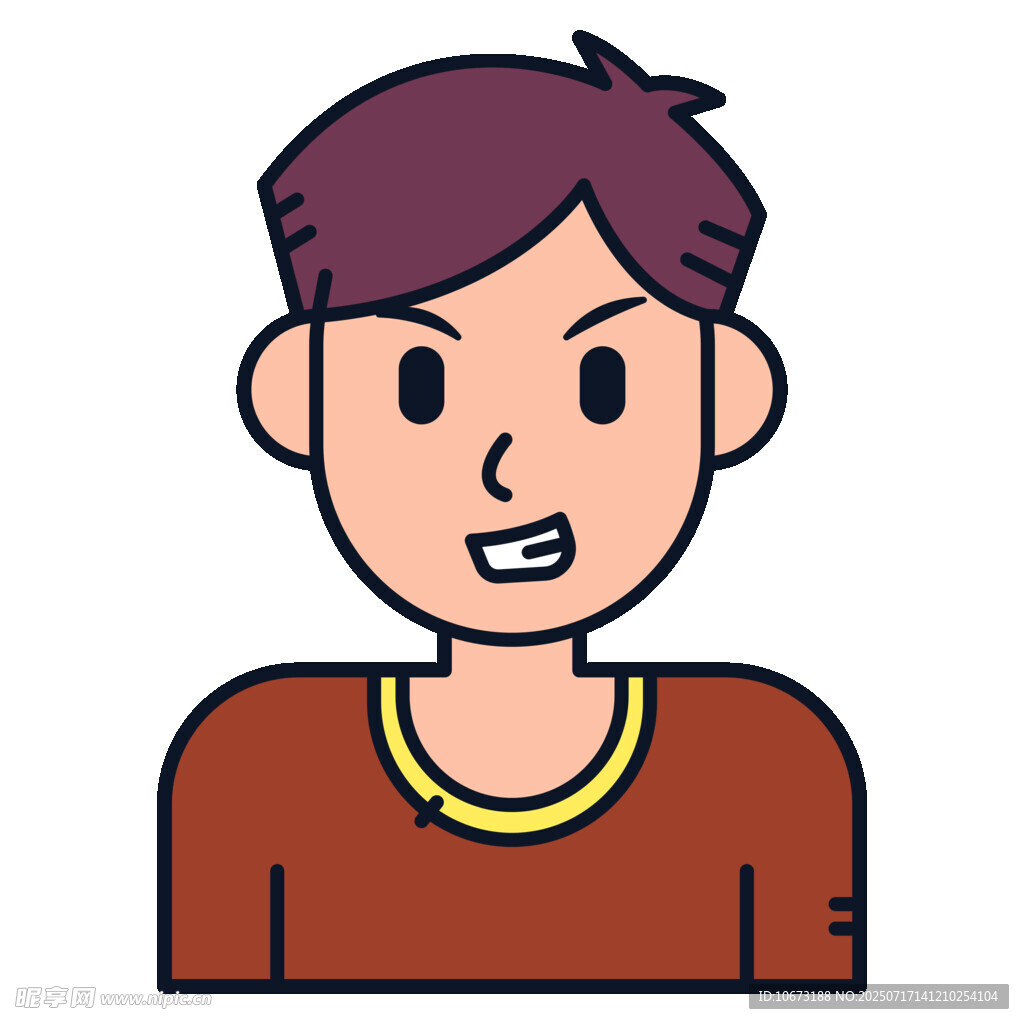 卡通风格微笑男孩形象