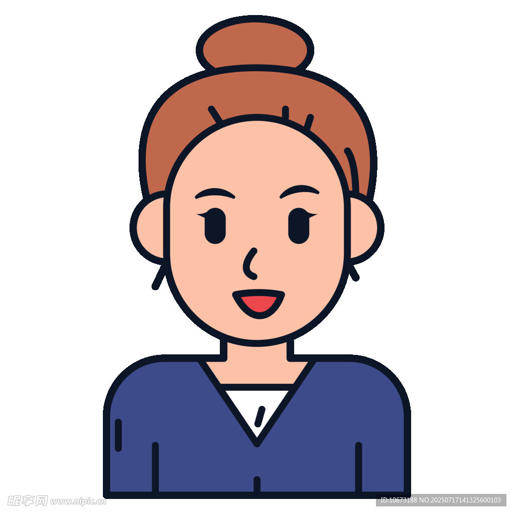 微笑蓝衣女士头像