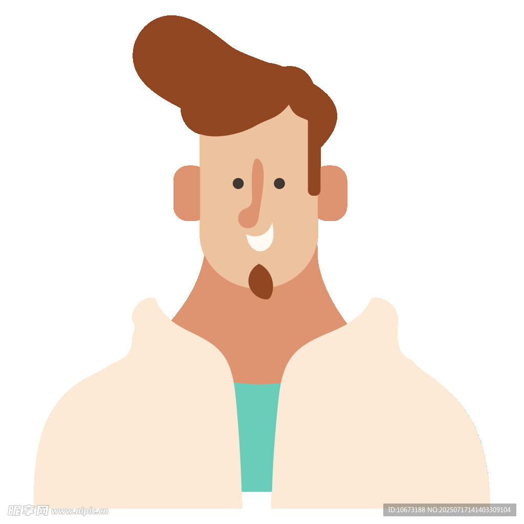 微笑男子头像插画