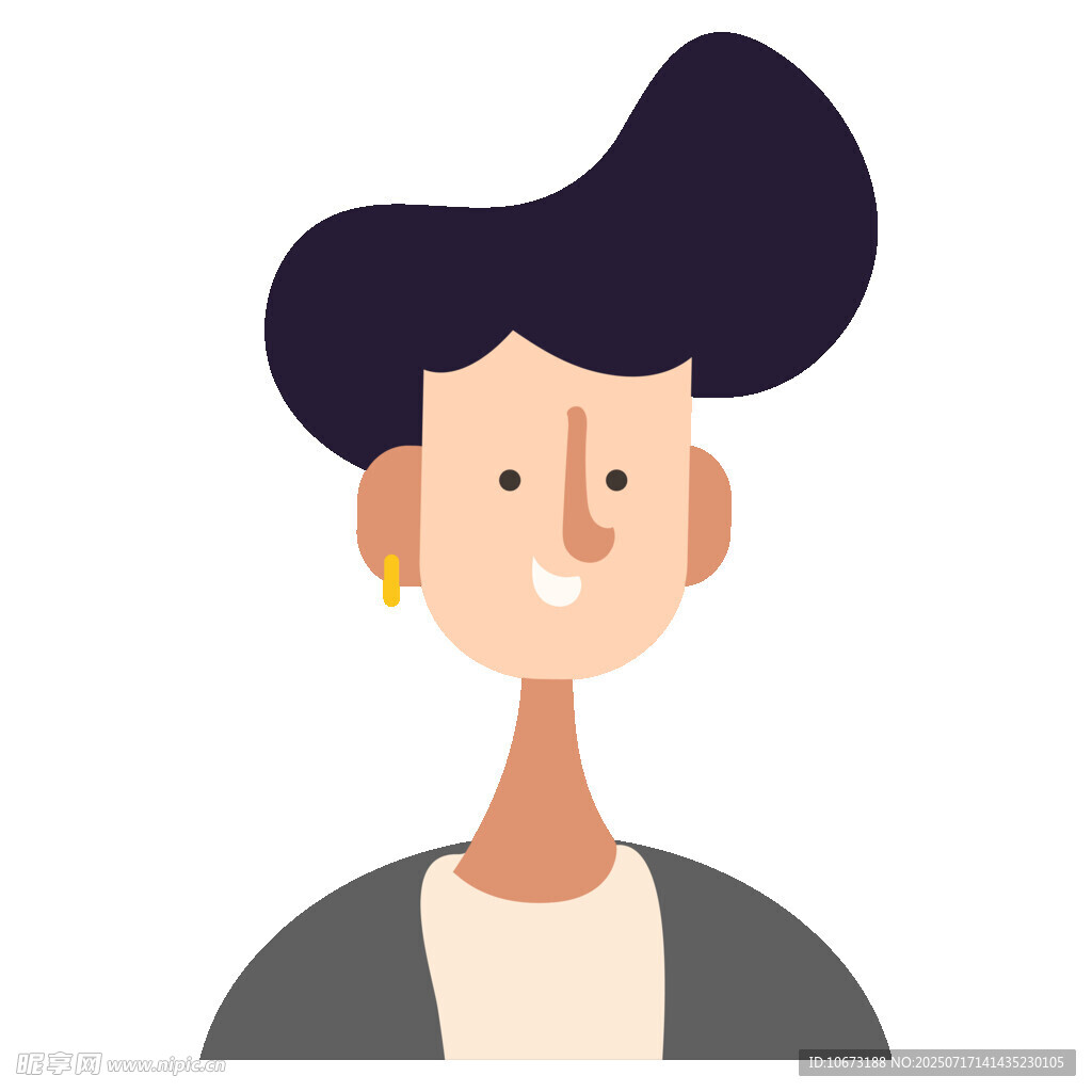 时尚短发女性头像