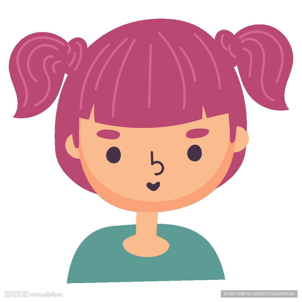 扎双马尾的可爱女孩