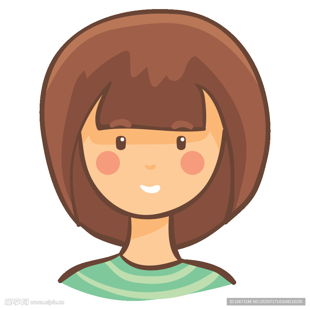 卡通短发女孩头像