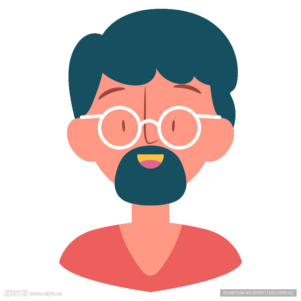 戴眼镜的胡子男士头像