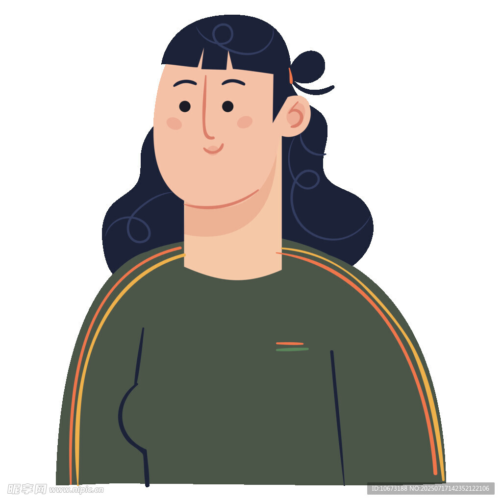 微笑的休闲风女性形象
