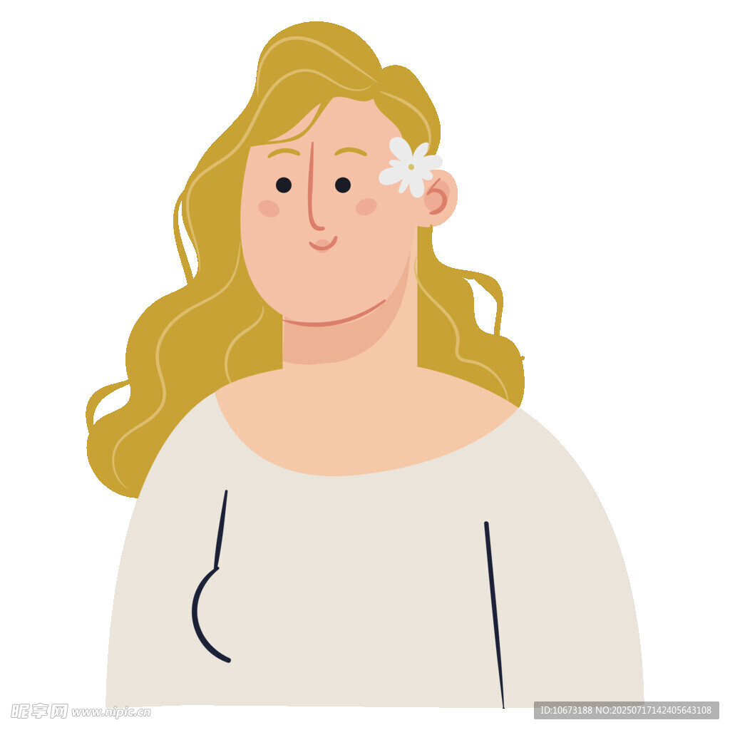 金发女子头像插画