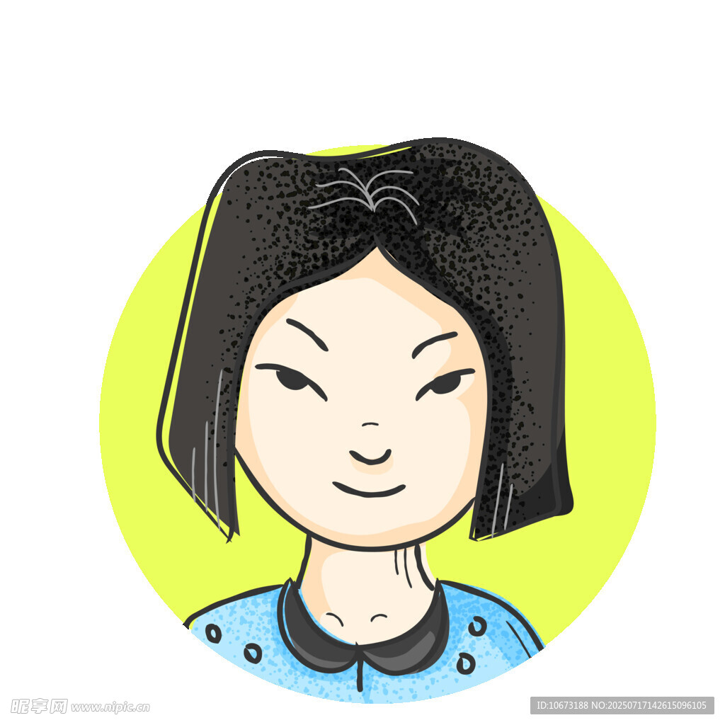 短发女孩卡通头像