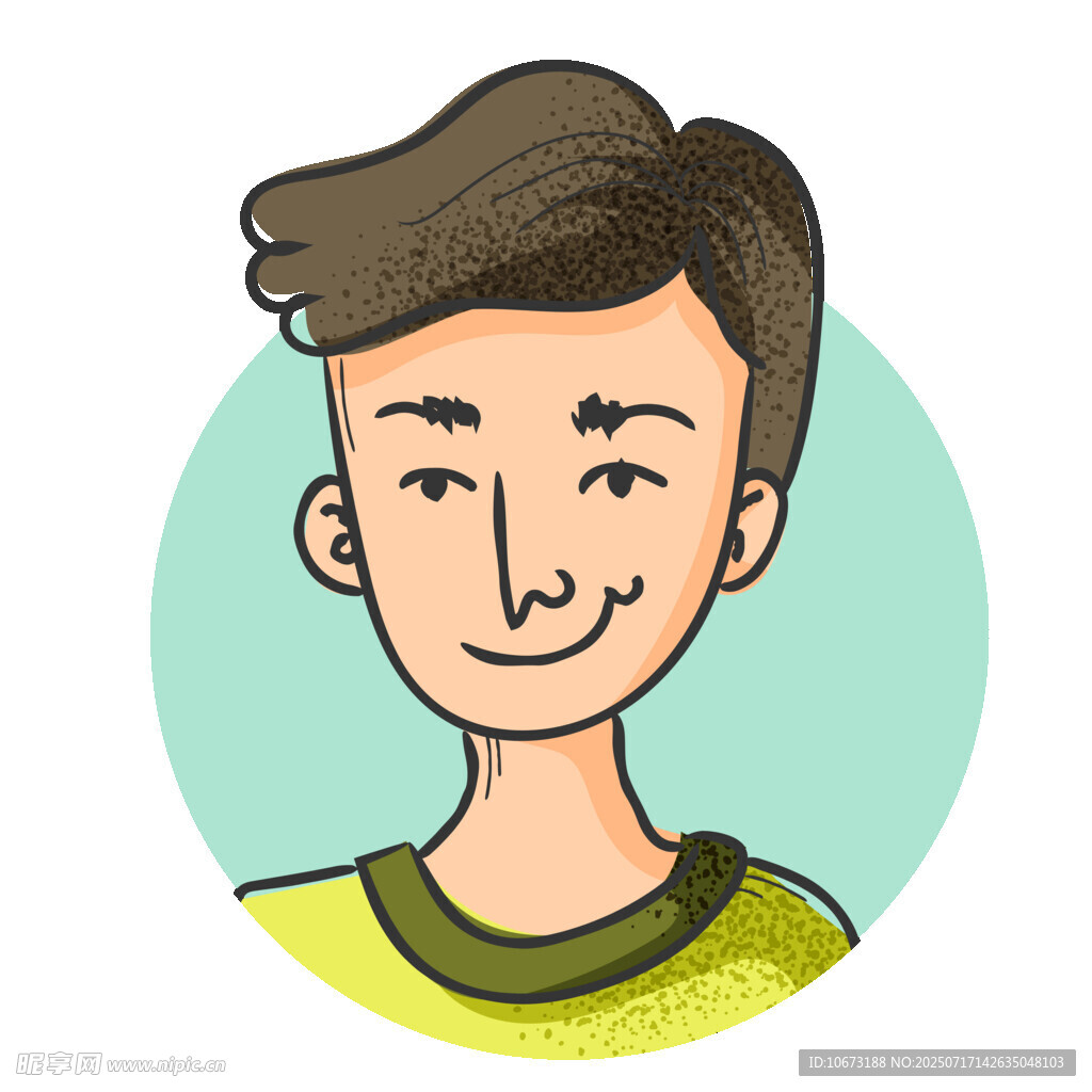 微笑男孩头像插画
