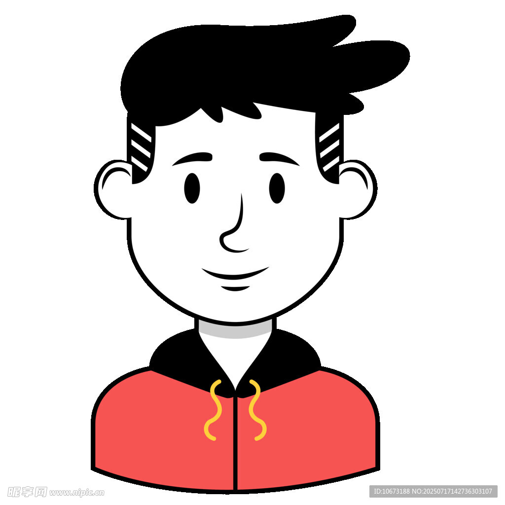 穿红衣的卡通男子头像