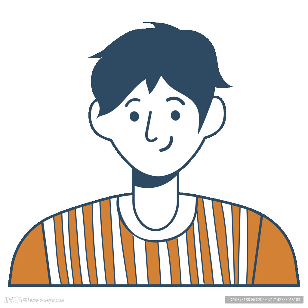 穿条纹上衣的微笑男子