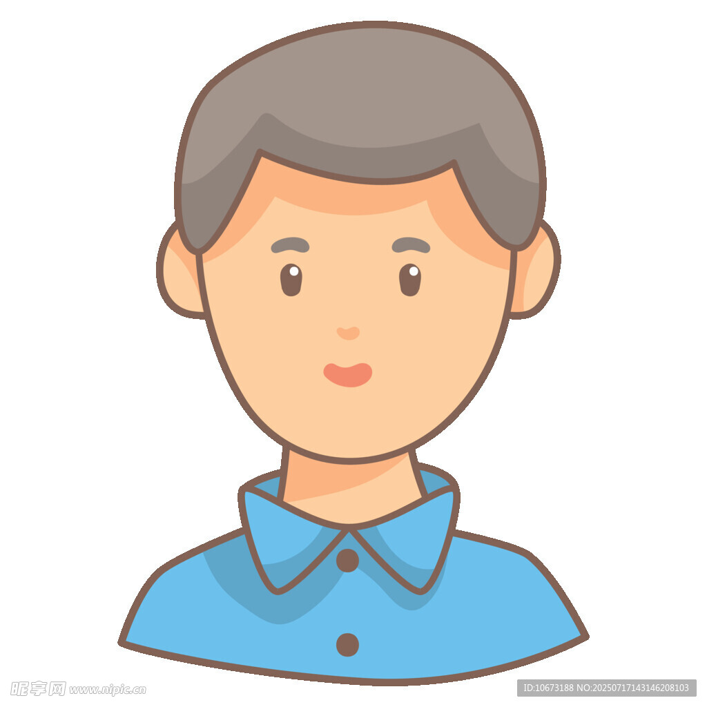 穿蓝上衣的短发男性头像