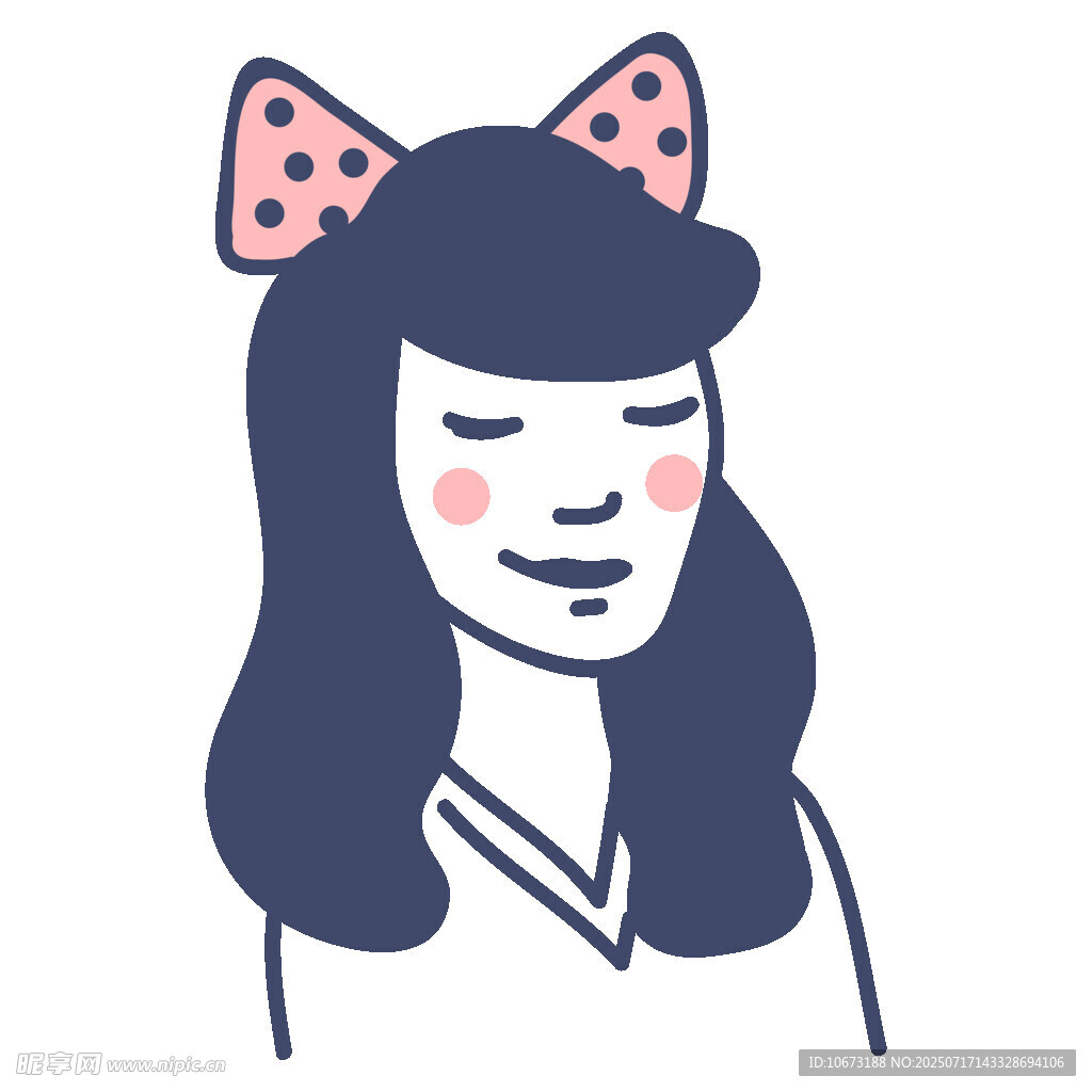戴蝴蝶结的可爱女孩