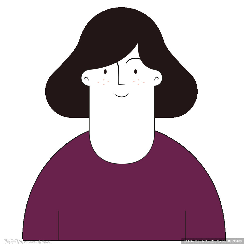 短发紫衣女士头像