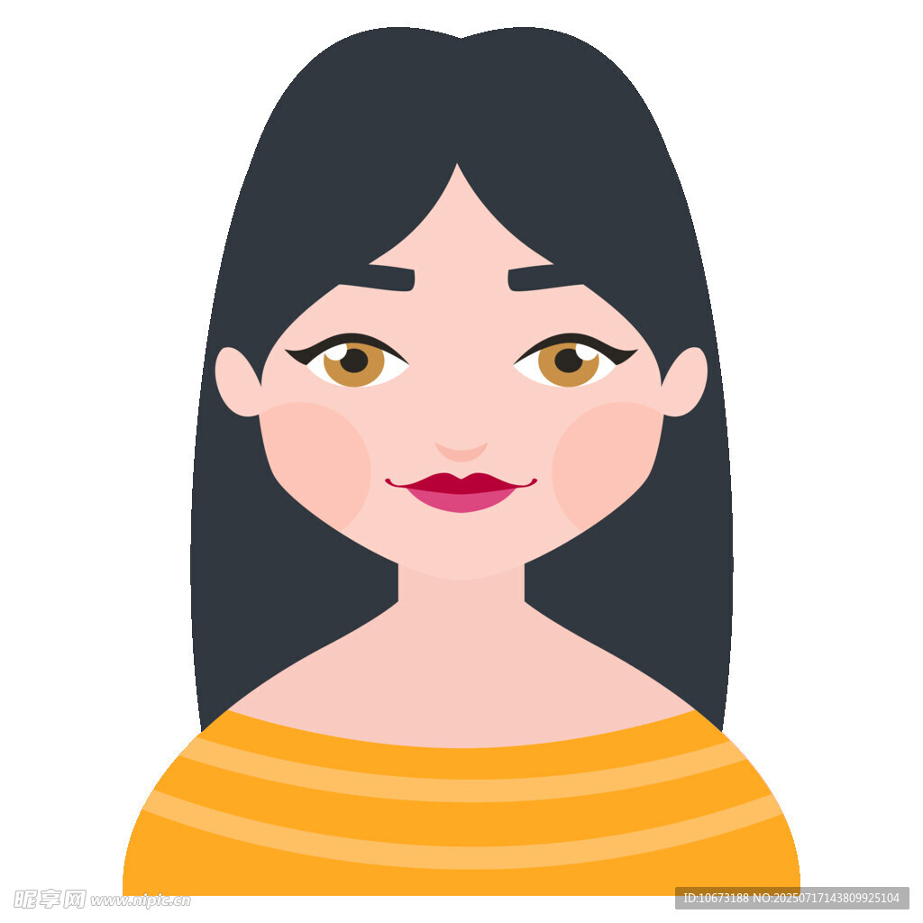 微笑的条纹上衣女性
