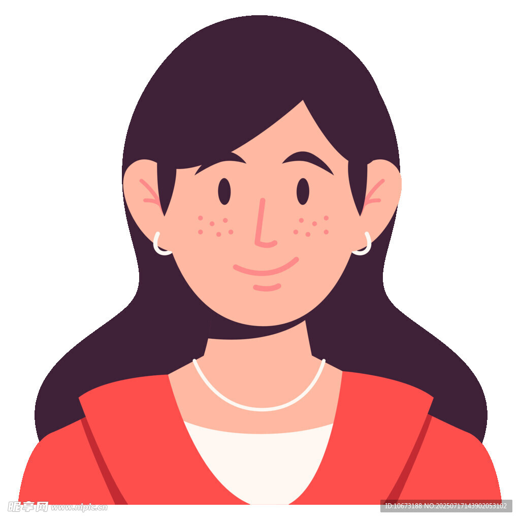 微笑红衣女士头像